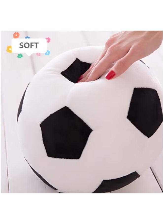 إيليلي كرة قدم قطيفة، وسادة قطيفة، كرة قدم ناعمة، لعبة كرة قدم متينة ورقيقة، هدية كرة قدم للأطفال الرضع والأولاد (7.8 بوصة/20 سم) - Image 2