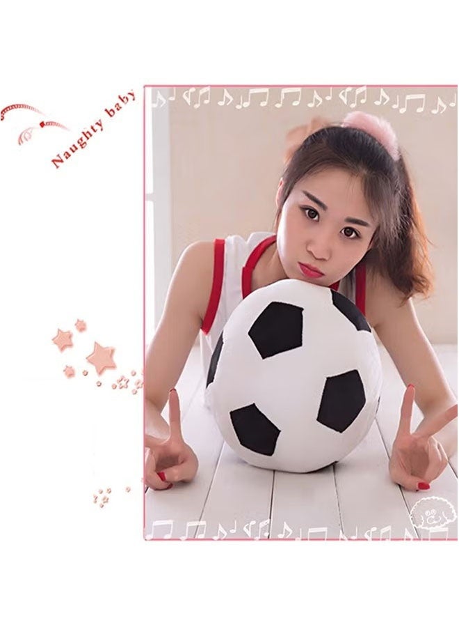 إيليلي كرة قدم قطيفة، وسادة قطيفة، كرة قدم ناعمة، لعبة كرة قدم متينة ورقيقة، هدية كرة قدم للأطفال الرضع والأولاد (7.8 بوصة/20 سم) - Image 4