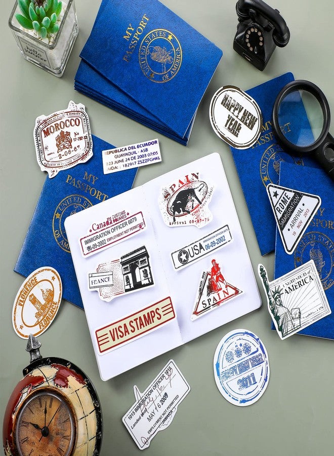 Sureio كتاب جواز سفر للأطفال من Sureio 174 قطعة مع ملصقات سفر متنوعة لهدايا حفلات جواز السفر وكتب القصاصات وملصقات الحائط والفنون والحرف واللوازم المدرسية وجوائز الألعاب ومجموعات للأولاد والبنات - Image 5