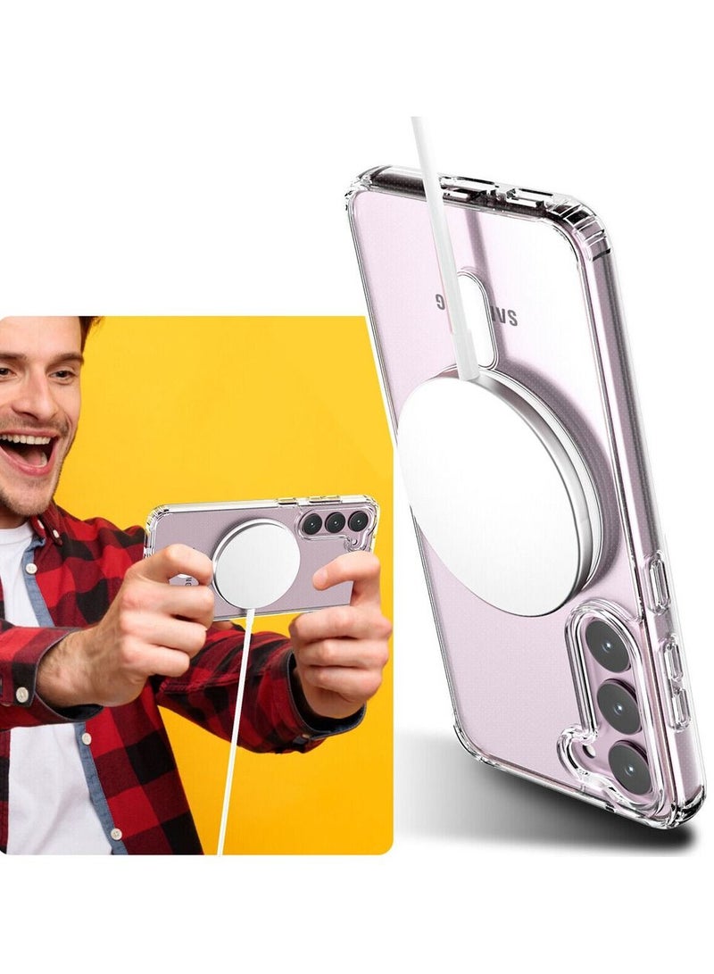 CATANES حافظة سامسونج جالكسي S23 شفافة مغناطيسية للحماية مع شحن لاسلكي غطاء ماغسيف الشفاف - Image 3