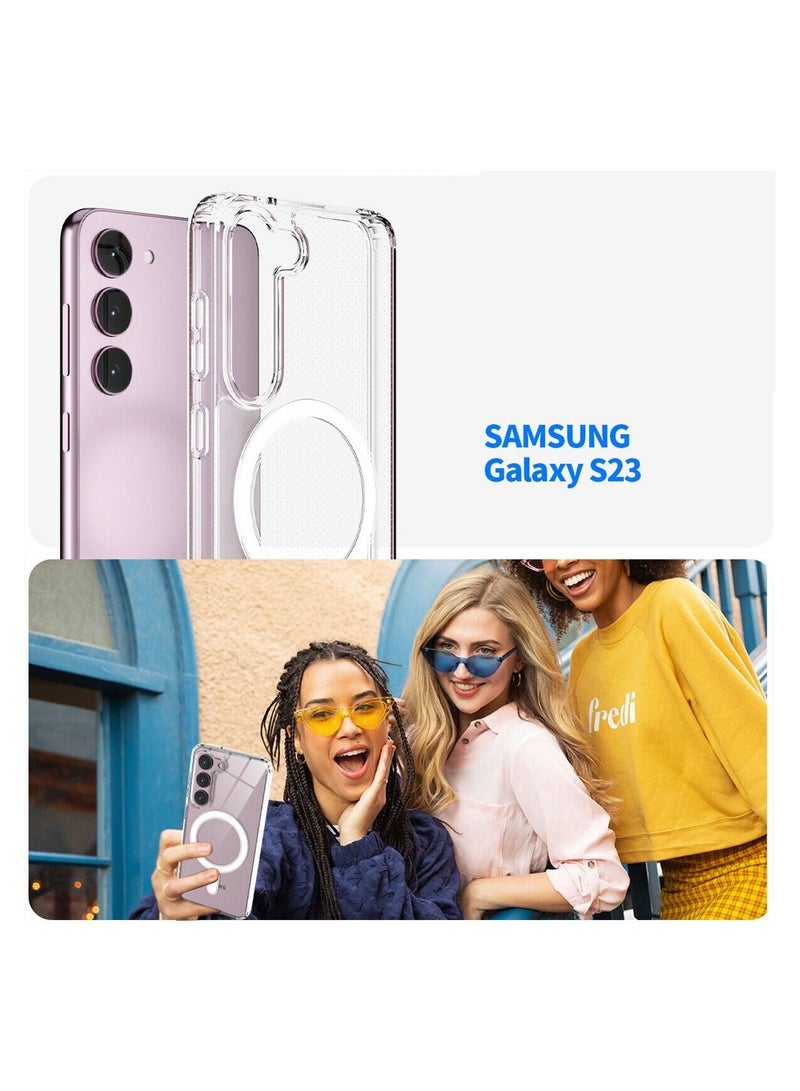 CATANES حافظة سامسونج جالكسي S23 شفافة مغناطيسية للحماية مع شحن لاسلكي غطاء ماغسيف الشفاف - Image 5