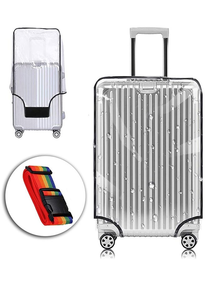 HomarKet Waterproof Travel Luggage Cover Suitcase Protector Clear with Strap Belt  - Image 1