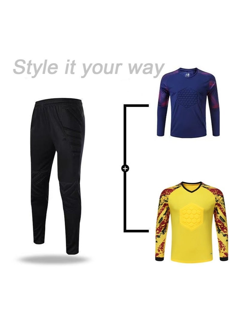 Aikanbo Men's Padded Goalkeeper Pants，Shock-Absorbing Protective Soccer Goalkeeper Pants，Quick-Dry Stretch Soccer Training Pants，Suitable for Matches and Training - Image 4