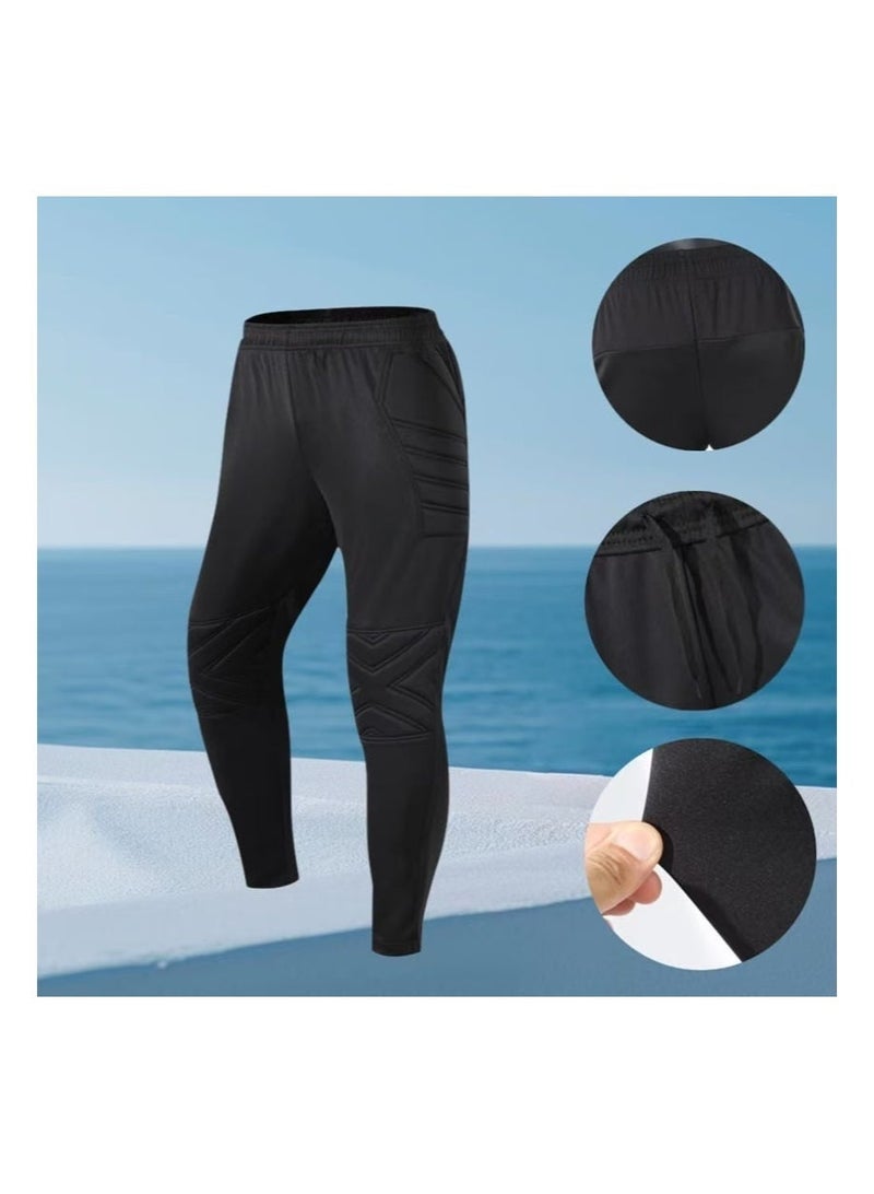 Aikanbo Men's Padded Goalkeeper Pants，Shock-Absorbing Protective Soccer Goalkeeper Pants，Quick-Dry Stretch Soccer Training Pants，Suitable for Matches and Training - Image 5