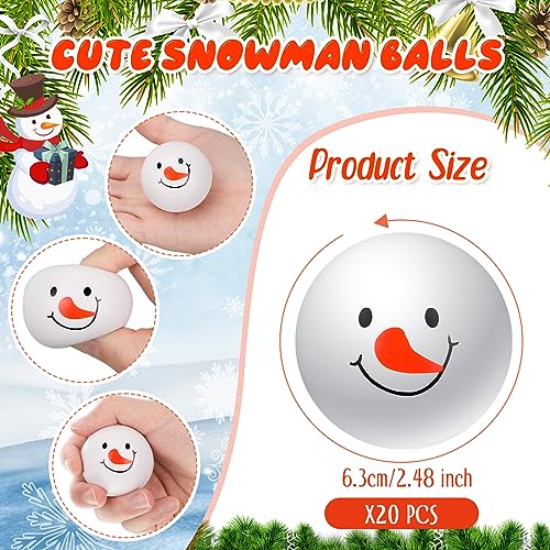 Kasyat 20 Pcs Snowman Stress Ball Snowmen Stress Relief Christmas Party Favors for Bag Filler Stocking Stuffers Gifts Suitable for Ages 3Classic248 Inch - Image 5