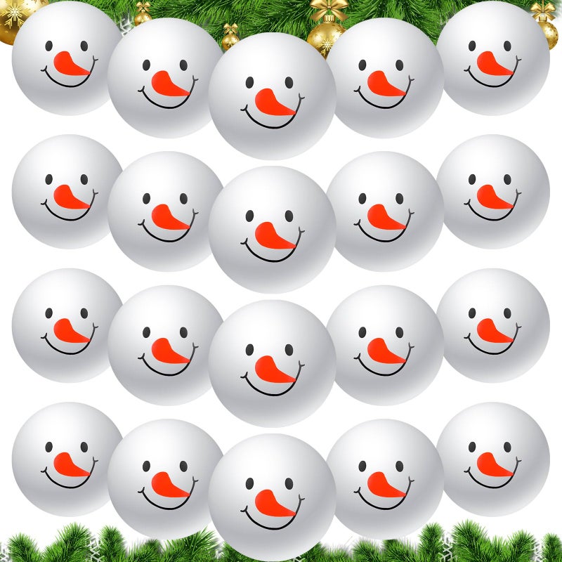 Kasyat 20 Pcs Snowman Stress Ball Snowmen Stress Relief Christmas Party Favors for Bag Filler Stocking Stuffers Gifts Suitable for Ages 3Classic248 Inch - Image 3