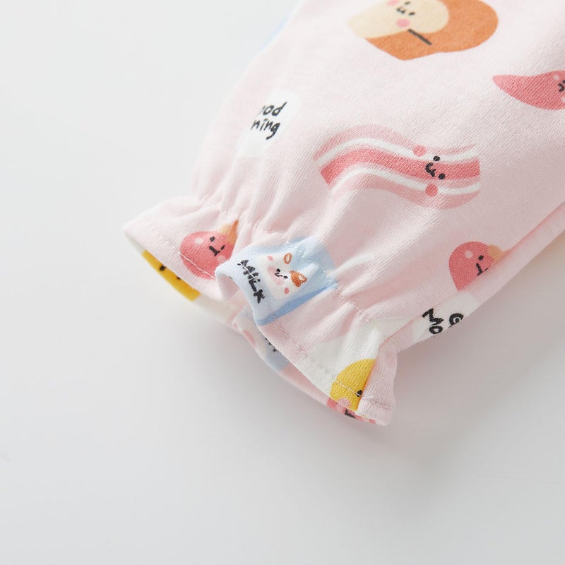 pureborn Baby Girls Bodysuit Peter Pan Collar Bubble Romper Long Sleeve Cotton One-Piece Outfit Bread Milk 3-6 Months - Image 4