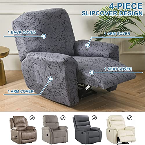 Eco-Ancheng Recliner Slipcovers 4-Pieces Lazyboy Recliner Covers Recliner Couch Covers Recliner Chair Cover Non Slip Reclining Slipcovers with Storage Pockets Furniture Protector for Living Room - Image 4