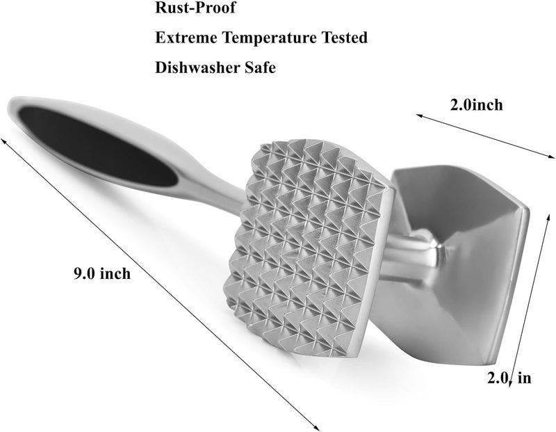 AOWOTO Meat Tenderizer Meat Hammer Mallet Tool Pounder For Tenderizing Steak Beef And Poultry. With Rubber Comfort Grip Handle.Dishwasher Easy - Image 2