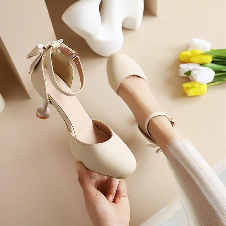 Summer Children'S Sandals High Heels Student Performance Princess Stiletto New Baotou Medium And Large Children'S Bow Girls' Shoes - Image 4