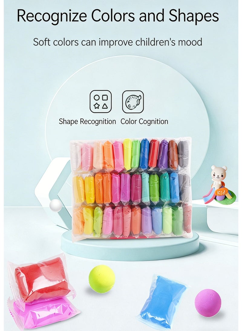36 Vibrant Colors Air Dry Clay Kit (3 Sculpting Tools & Instruction Manual Included) - Non-Toxic DIY Educational Modeling Clay for Kids, Creative Handcraft Toy - Image 3
