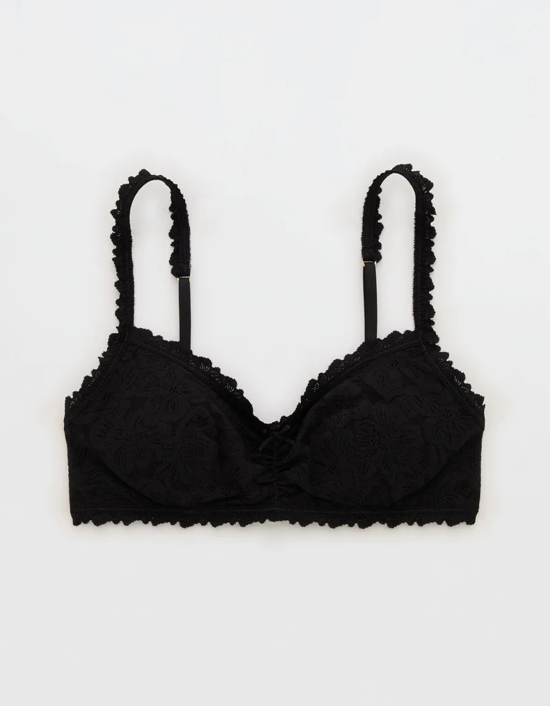Aerie  Show Off Rosey Lace Padded Plunge Bralette for Women | Best Price UAE