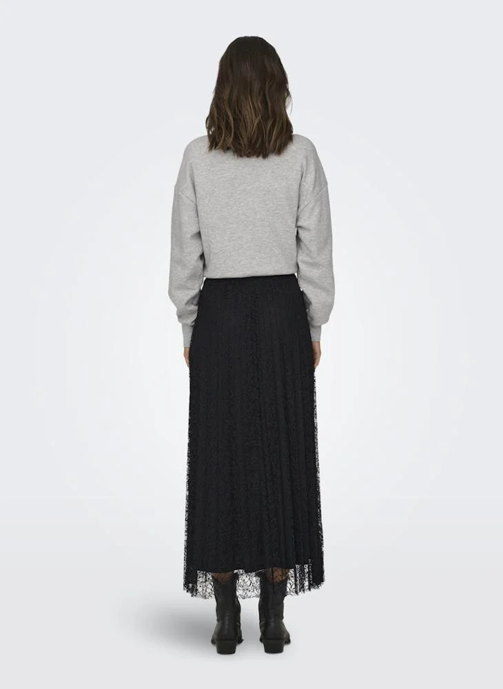 ONLY Mesh Detail Pleated Maxi Skirt