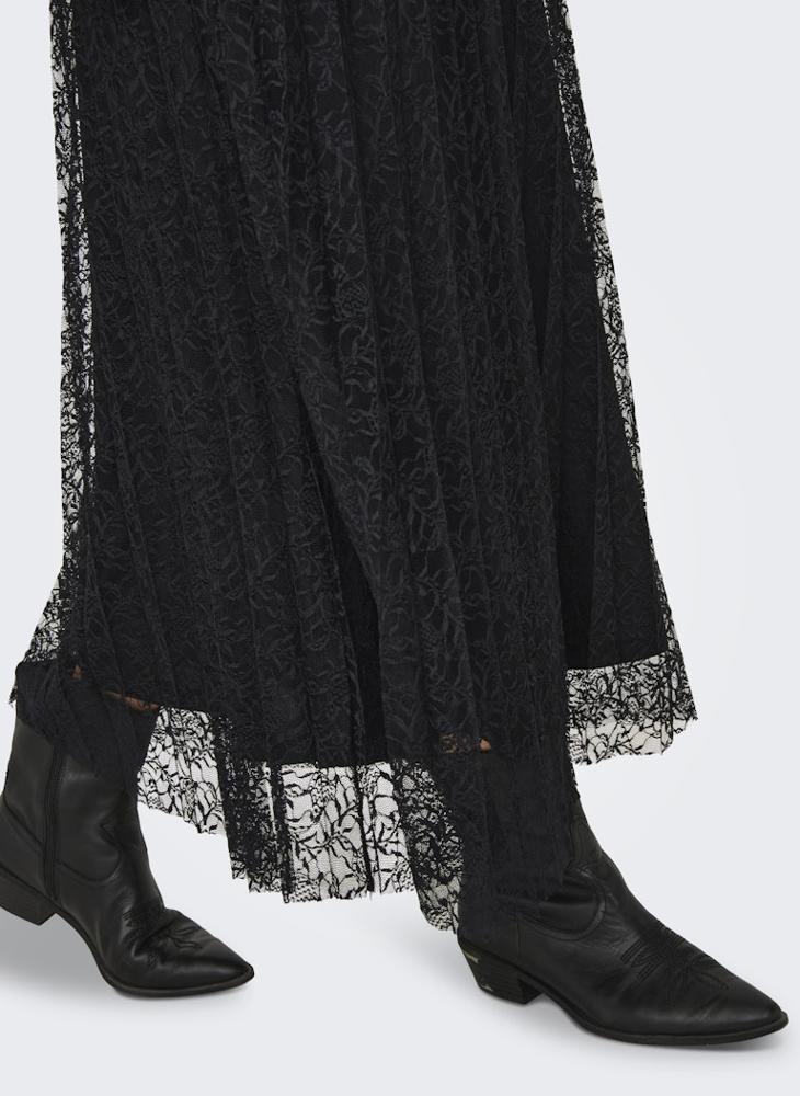 ONLY Mesh Detail Pleated Maxi Skirt - Image 3