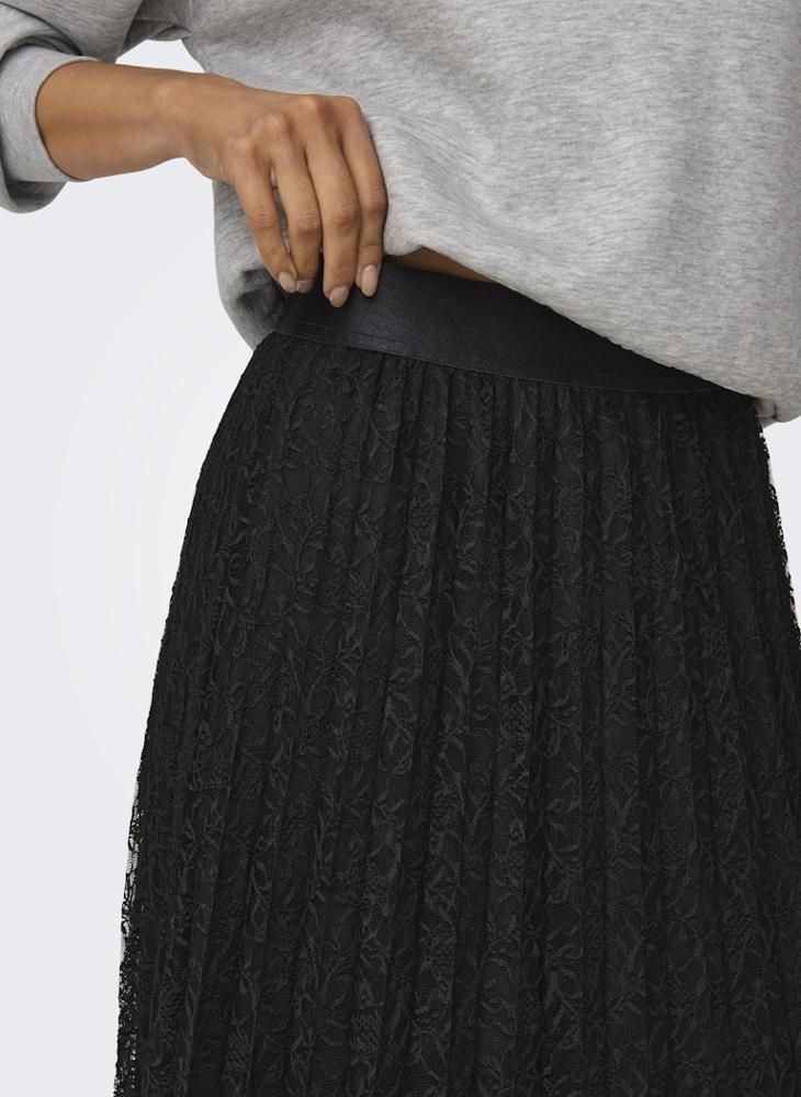 ONLY Mesh Detail Pleated Maxi Skirt - Image 4
