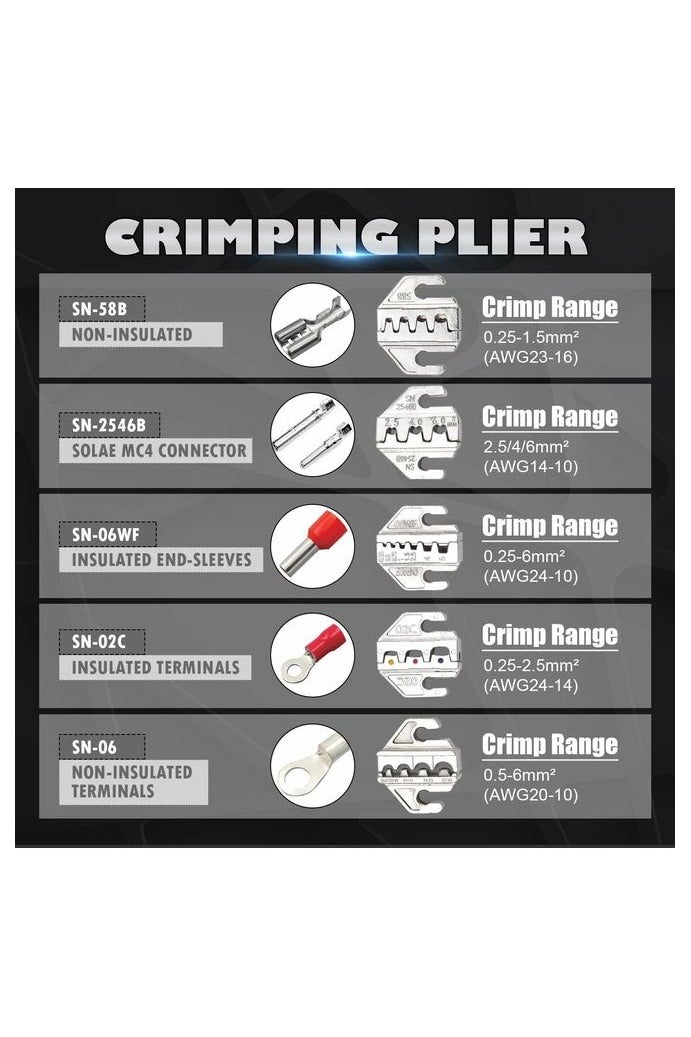 【Versatile Quick Jaw Pliers】 Versatile SN-58B Quick Jaw Crimping Pliers Kit - Metal Construction for Tab, Tube  Photovoltaic Terminals, Home Improvement Essential - Image 4