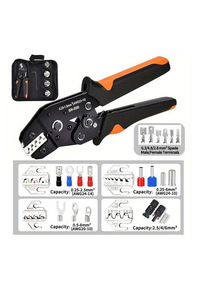 【Versatile Quick Jaw Pliers】 Versatile SN-58B Quick Jaw Crimping Pliers Kit - Metal Construction for Tab, Tube  Photovoltaic Terminals, Home Improvement Essential - Image 1