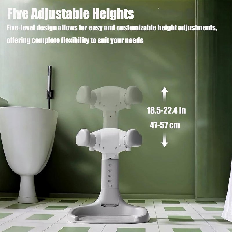PandaEar Baby Shower Stand  Adjustable Baby Bath Stand with Safety Handle  Foldable Infant Shower Standing Support with AntiSlip Base for Babies 636 Months Newborns  Toddlers Grey - Image 3
