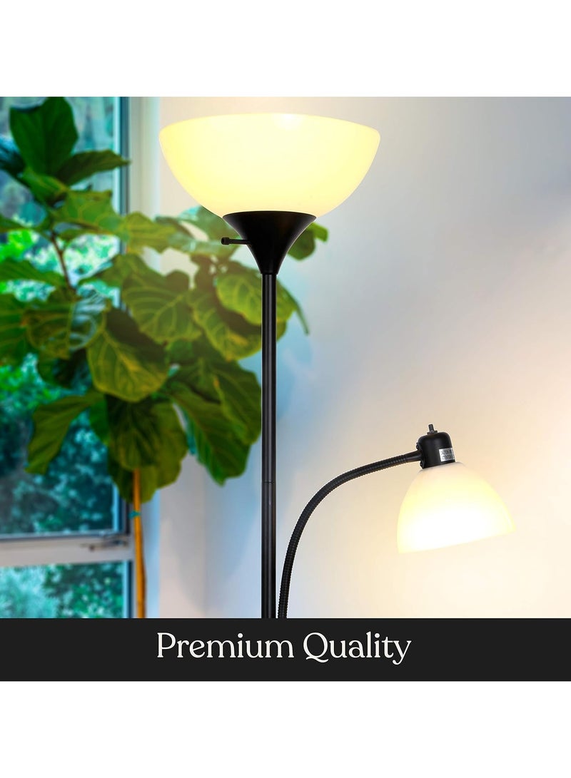 PRIMO PLUS Floor Stand Lamp White Light Black/White combination material 10X70.5X8.7 inch - Image 5
