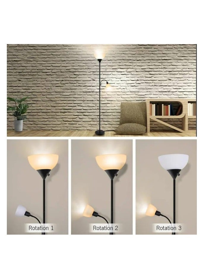 PRIMO PLUS Floor Stand Lamp White Light Black/White combination material 10X70.5X8.7 inch - Image 2