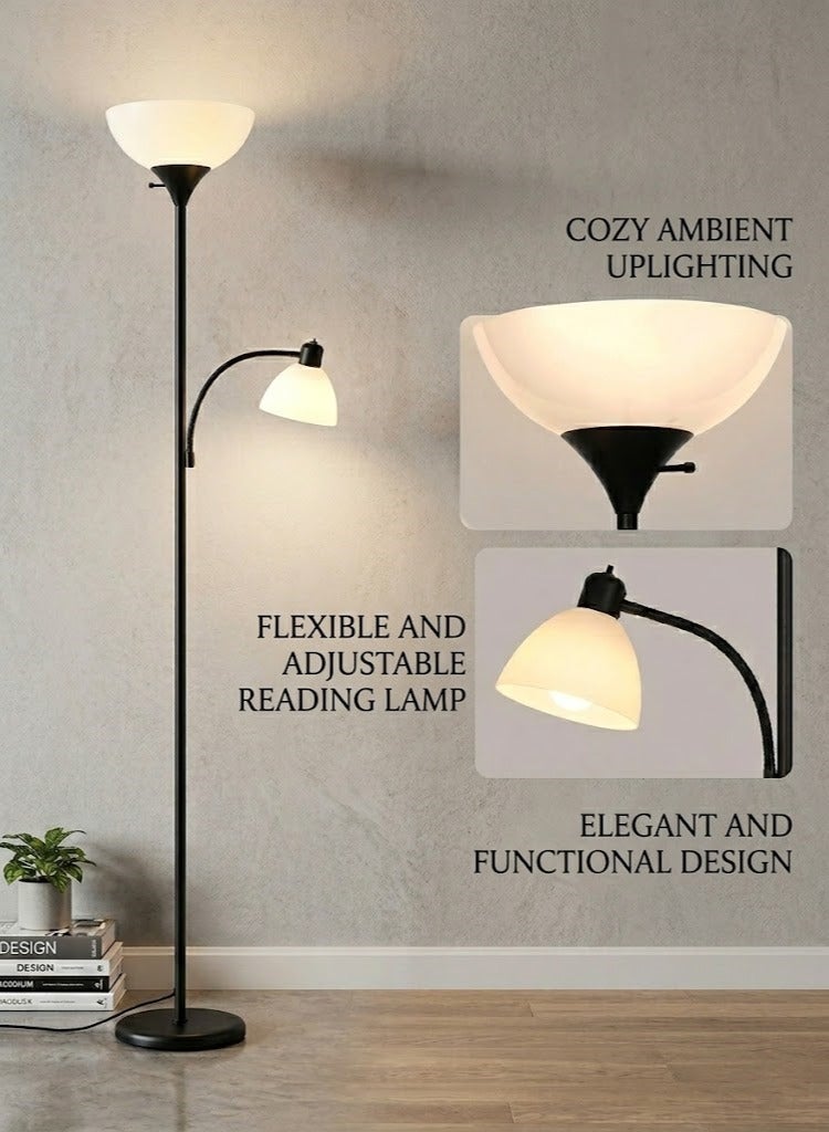 PRIMO PLUS Floor Stand Lamp White Light Black/White combination material 10X70.5X8.7 inch - PR188 - Image 4