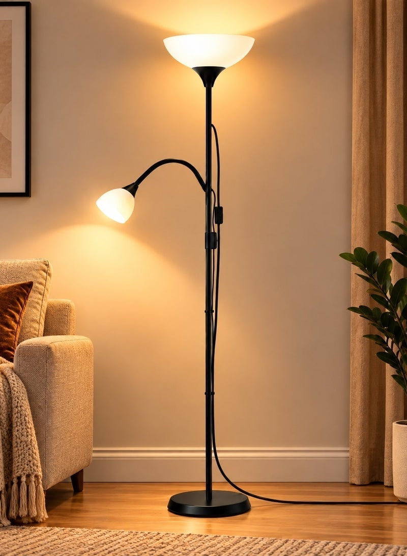 PRIMO PLUS Floor Stand Lamp White Light Black/White combination material 10X70.5X8.7 inch - PR188 - Image 1