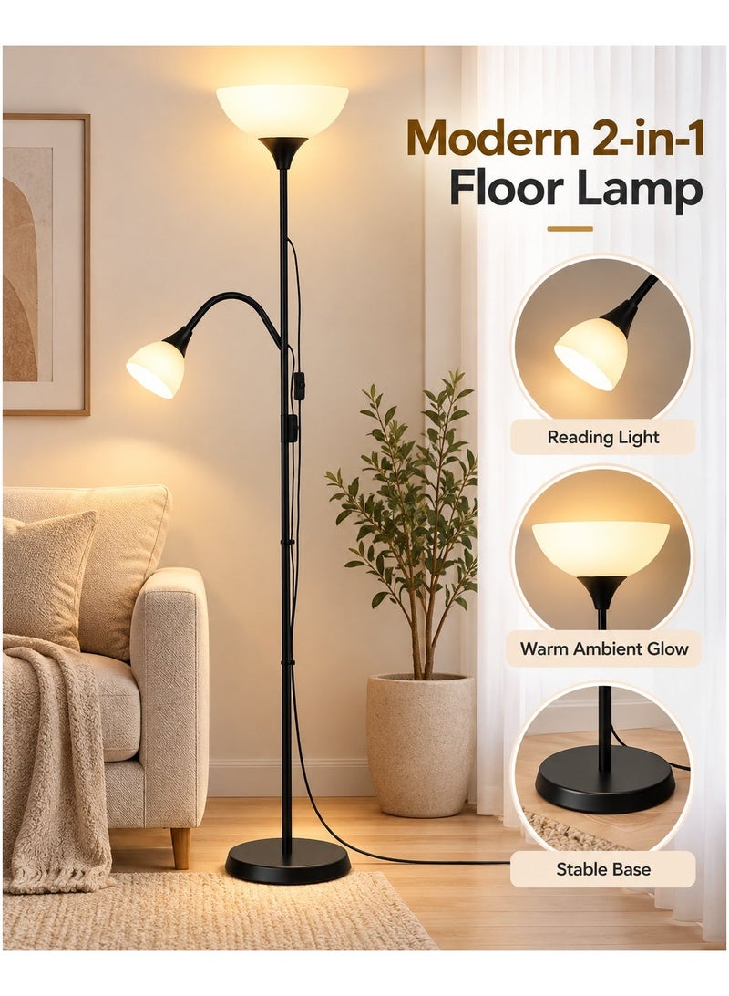 PRIMO PLUS Floor Stand Lamp White Light Black/White combination material 10X70.5X8.7 inch - PR188 - Image 4