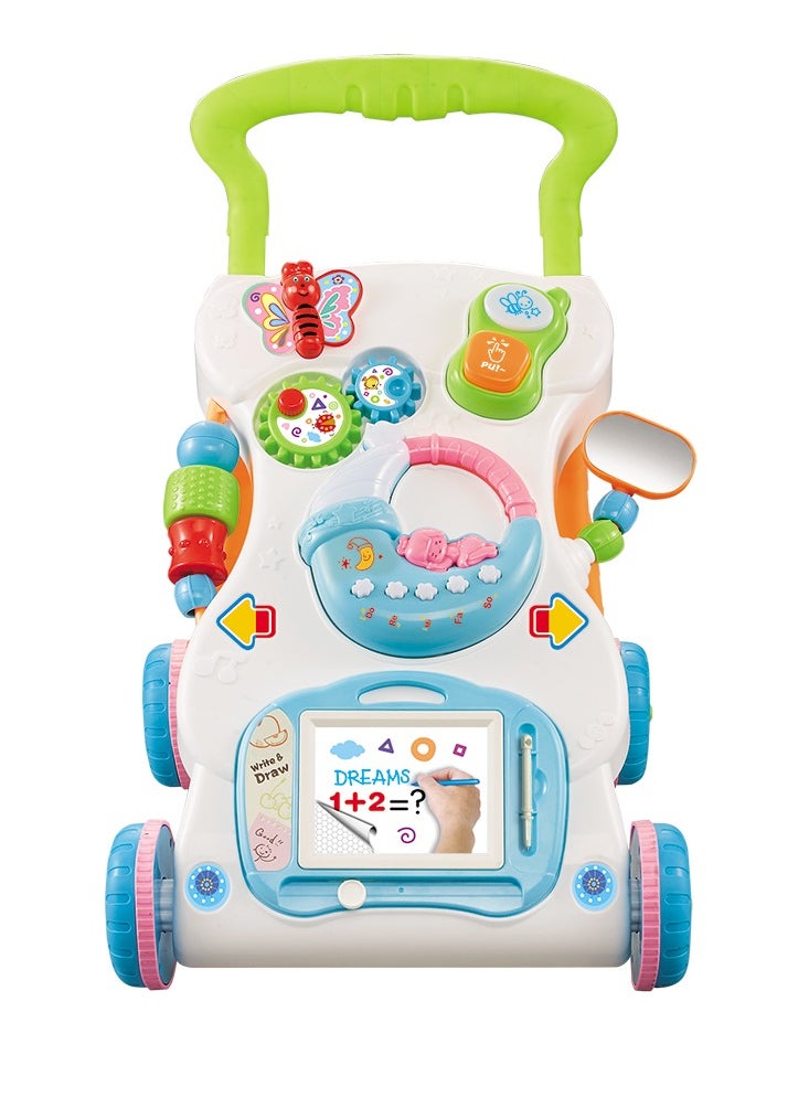 HUNGER 4 in 1 Children Music Walker Baby Learn Walk Stand Trolley Toys Drawing Board Music Instrument Mini Phone  - Image 2