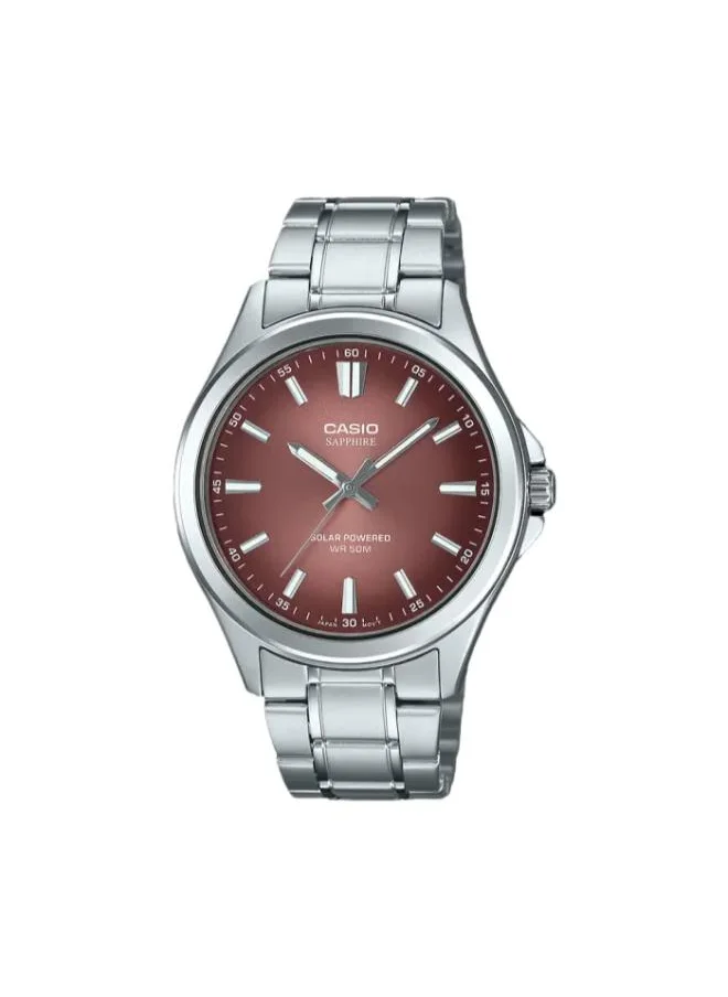 CASIO Men's Analog Display Watch With Silver Stainless Steel Strap - MTS-RS100D-5ADF