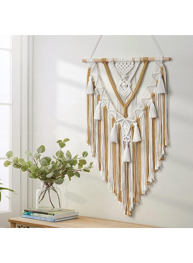 انتيكيانو مكرمية جدارية للتعليق على الحائط، ديكور عصري بوهيمي 70x39 سم - Image 2