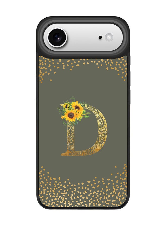 Stylizedd iPhone Air Case, [Compatible with MagSafe] Slim Magnetic cover Phone Case iPhone Air -Custom Floral Monogram - D  (Olive Green ) - Image 1