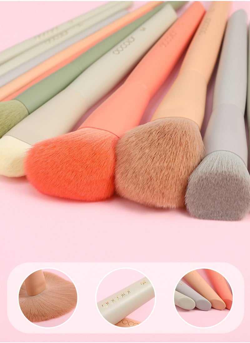 docolor 17 Piece Professional Makeup Brush Set with Morandi Brushes, Makeup Bag, Sponge, and Brush Protector--Gift Box Included  - Image 3