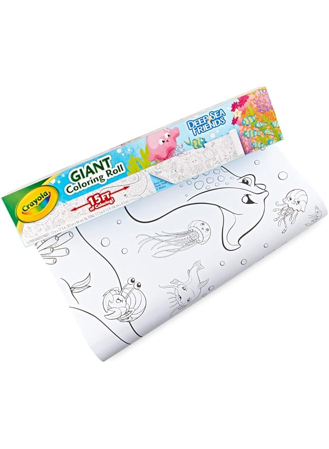 كرايولا لفة تلوين عملاقة 15 صفحة تلوين المحيط المثقبة هدية للأطفال الذين تتراوح أعمارهم بين 3 4 5 6 - Image 1