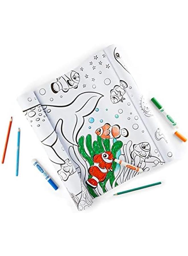كرايولا لفة تلوين عملاقة 15 صفحة تلوين المحيط المثقبة هدية للأطفال الذين تتراوح أعمارهم بين 3 4 5 6 - Image 4