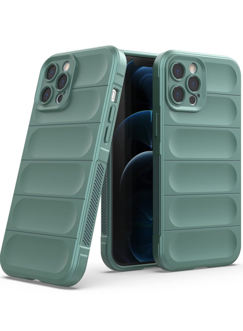 جراب موبايل ماجيك شيلد  سيليكون مضاد للصدمات وحمايه للكاميرا متوافق Iphone 12 Pro Max (اخضر غامق) - Image 2