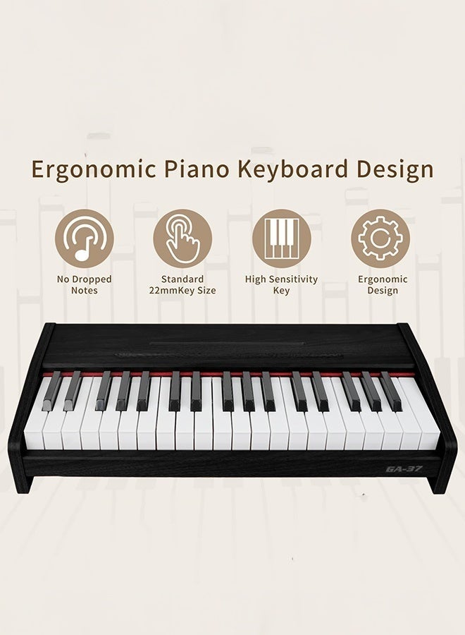 WALALLA 37 Keys Digital Wood Piano, Real Sampled Sound Source High Sensitivity Weighted Keyboard Portable keyboard Connection Suitablefor Beginners/Adults fully weighted - Image 4