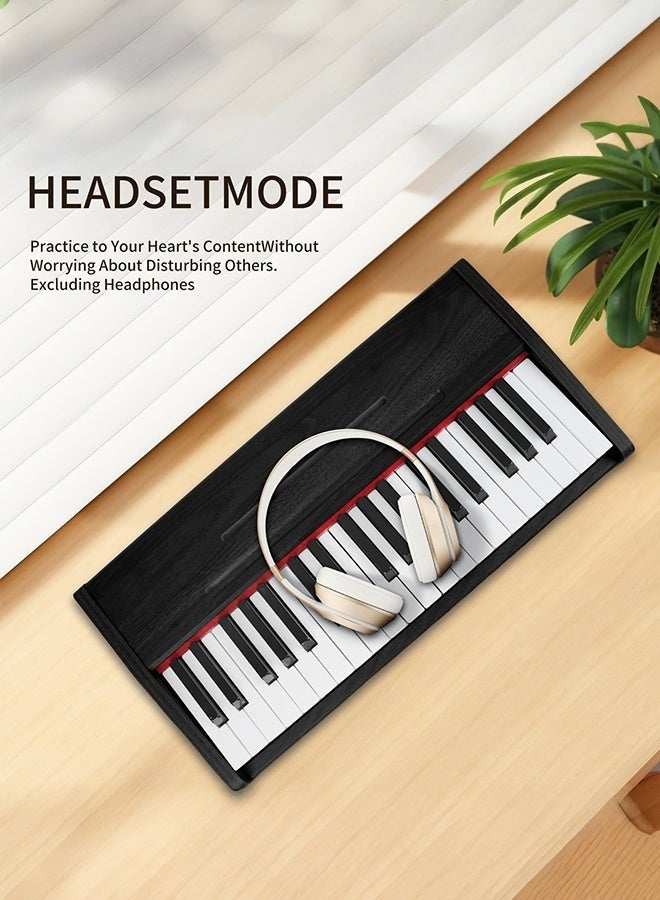 WALALLA 37 Keys Digital Wood Piano, Real Sampled Sound Source High Sensitivity Weighted Keyboard Portable keyboard Connection Suitablefor Beginners/Adults fully weighted - Image 5