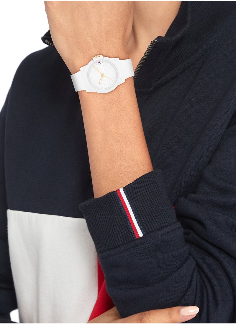 TOMMY HILFIGER Women's Analog Round Shape Silicone Wrist Watch 1782687 - 36 Mm  - Image 4