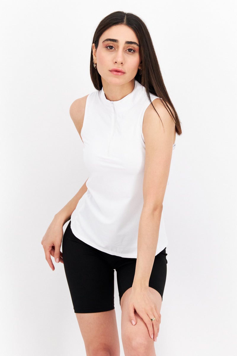 X by Gottex Women Sportswear Fit Sleeveless Training Top, White - Image 1