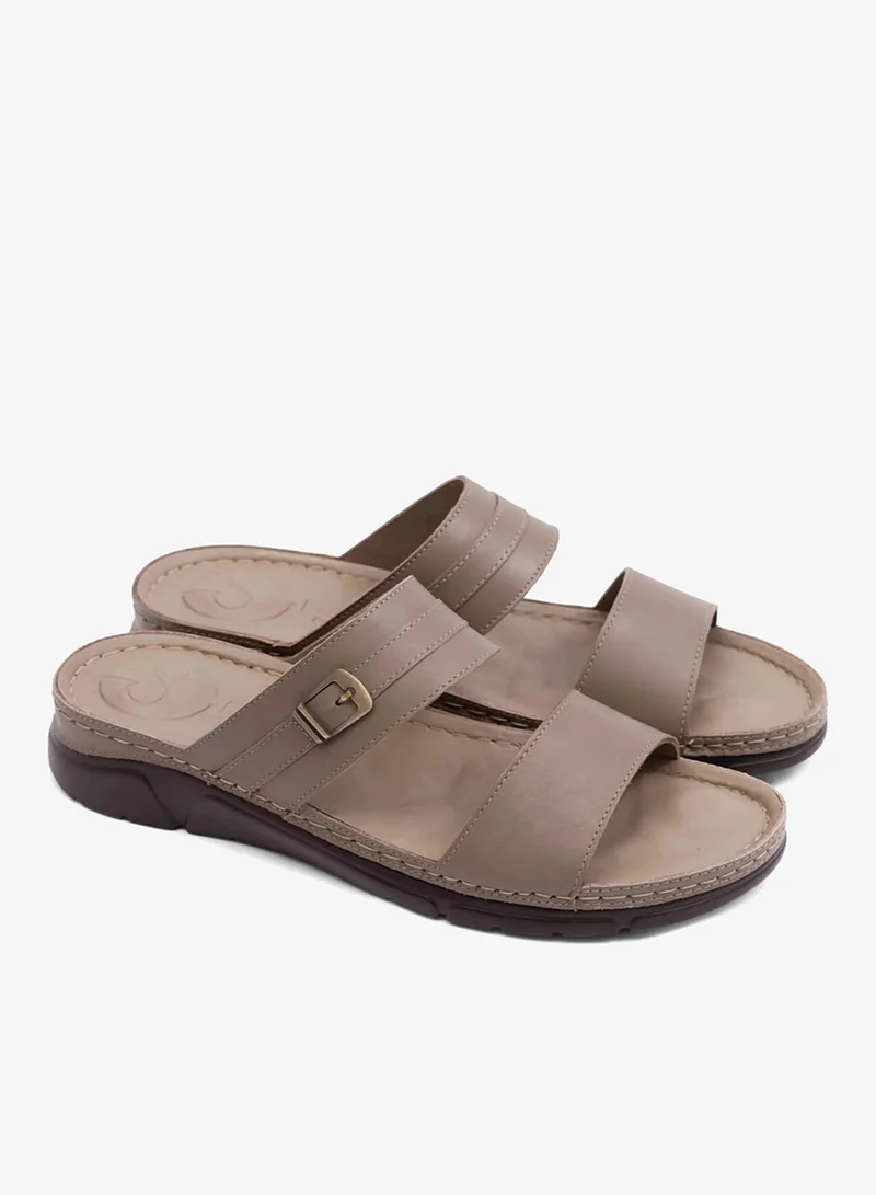 كومفورت بلس صندل نسائي مريح بتطريز أنيق - ستون