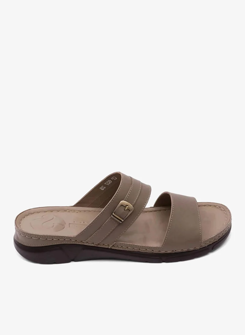 كومفورت بلس صندل نسائي مريح بتطريز أنيق - ستون