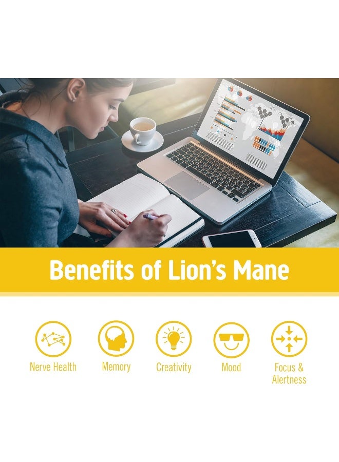 Om Organic Mushroom Superfood Powder, Lion's Mane, 3.5 Ounce (50 Servings), Memory Support, Focus, Clarity & Nerve Health Supplement - Image 5