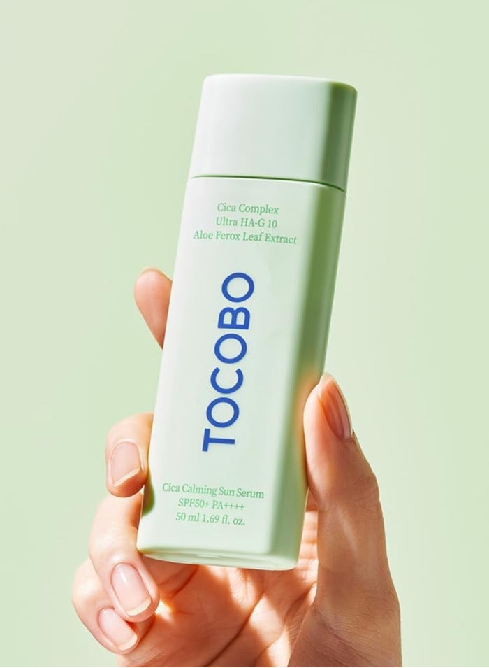 Tocobo Cica Calming Sun Serum SPF50 PA++++ 50 ml 1.69 fl. oz - Fermented Cica Complax, Cape Aloe Leaf Extract, Soothing Overheated Skin, Reduces Skin Tempetature  - Image 3