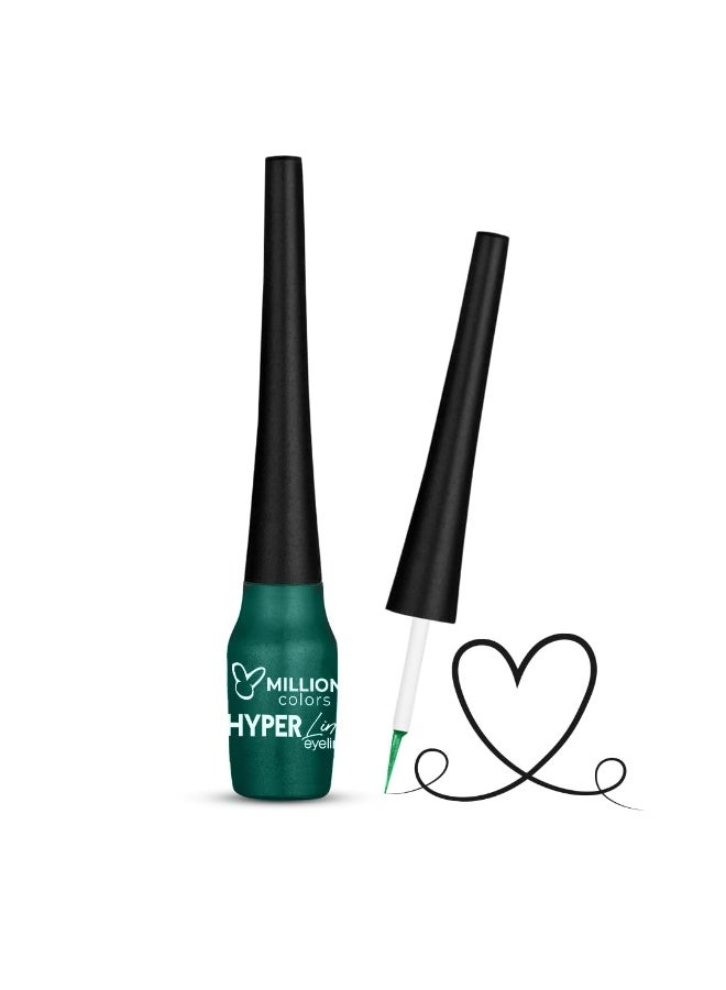 Million Colors Green Colour Waterproof Liquid Eyeliner | Matte Finish | Last Upto 12 Hours | Quick Drying, Smudge-Proof & Water-Resistant - 5 ML (PEACOCK GREEN 13) - Image 1