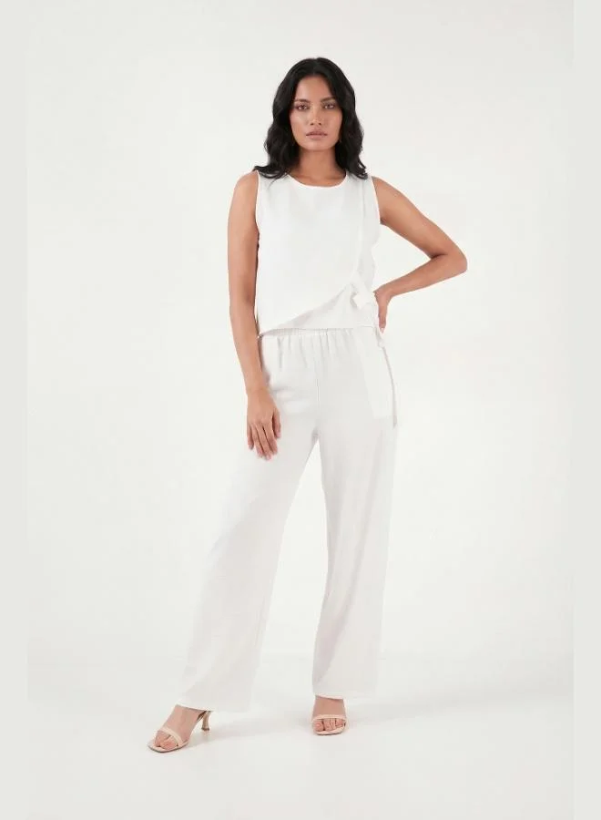 Lela  Lela Regular Fit Tie Detail Crew Neck Suit Women's SET 5866466 for Women | Best Price UAE