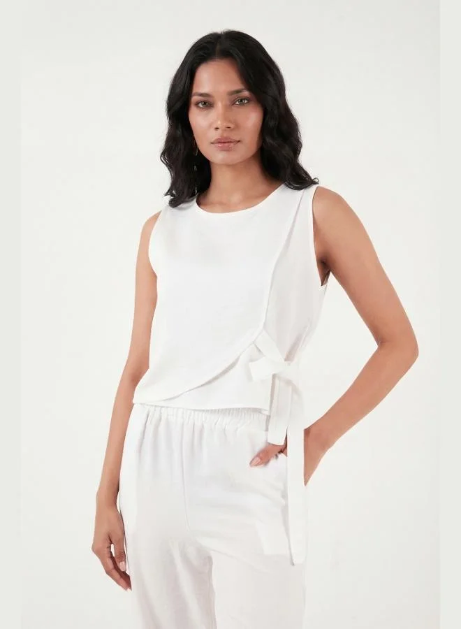 Lela  Lela Regular Fit Tie Detail Crew Neck Suit Women's SET 5866466 for Women | Best Price UAE