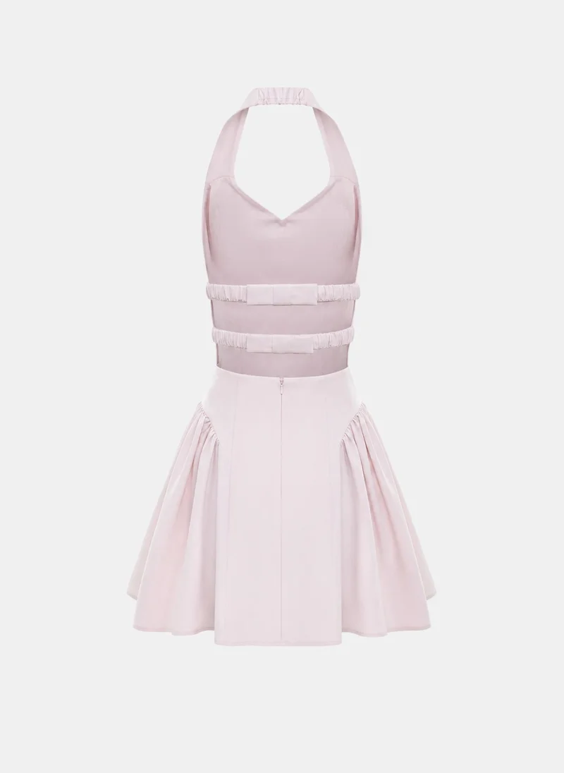 Lichi  Strapless mini dress with voluminous inserts on the skirt and an open back for Women | Best Price UAE