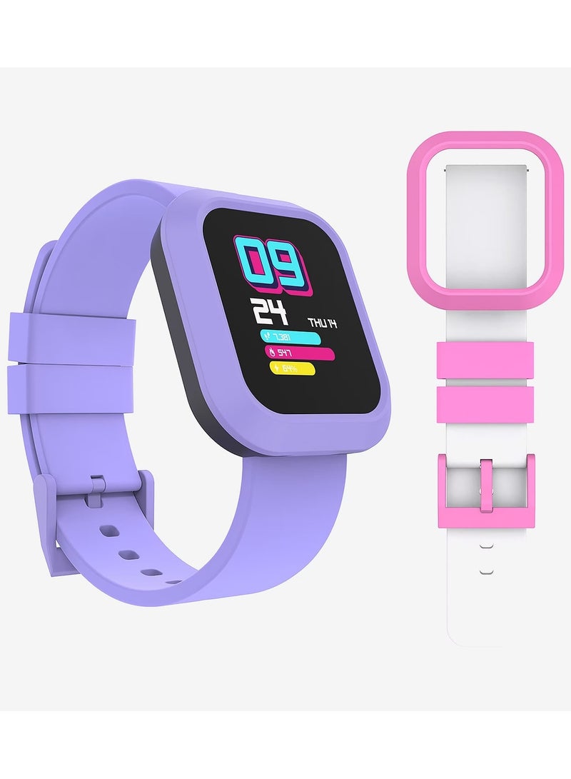 iTouch Unisex Interactive Flex Watch Purple/Pink with  Interchangeable Silicone Strap, TF409A-N09 - Image 1
