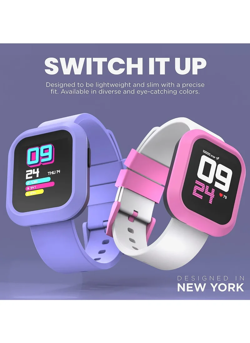 آي تاتش iTouch Unisex Interactive Flex Watch Purple/Pink with  Interchangeable Silicone Strap, TF409A-N09