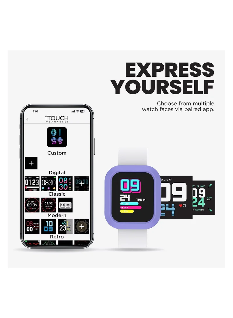iTouch iTouch Unisex Interactive Flex Watch Purple/Pink with  Interchangeable Silicone Strap, TF409A-N09